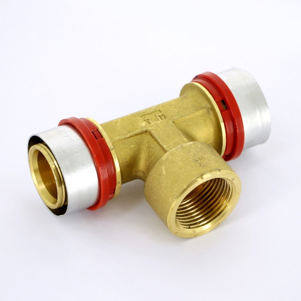 Тройник Tiemme 40х1 1/4"Вх40 латунь (пресс) (1650112 / 1659G400740CZ) Тройник Tiemme 40х1 1/4"Вх40 латунь (пресс) (1650112 / 1659G400740CZ)