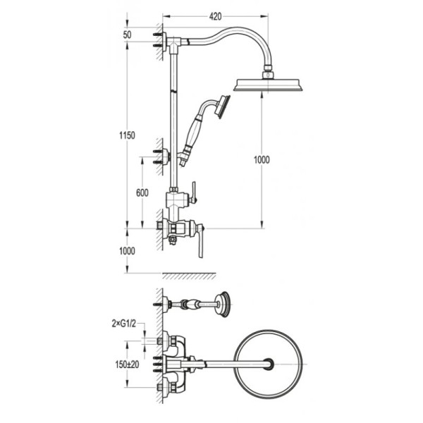 Душевая система Cezares Liberty хром (LIBERTY-F-CD-01)