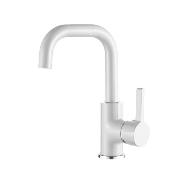 Смеситель для раковины Ledeme с гайкой белый (L1099W)