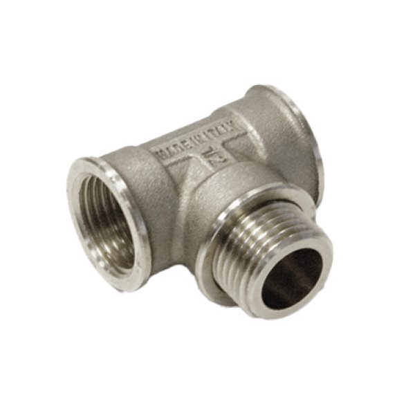 Тройник 1/2" ВНВ Tiemme (никель) (1500846 / 1571N) Тройник 1/2" ВНВ Tiemme (никель) (1500846 / 1571N)