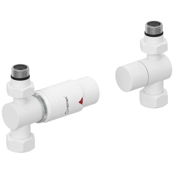 Терморегулятор автоматический Сунержа 1/2"x3/4" НР/НГ набор, прямой, матовый белый - белый (30-1420-6202) Терморегулятор автоматический Сунержа 1/2"x3/4" НР/НГ набор, прямой, матовый белый - белый (30-1420-6202)