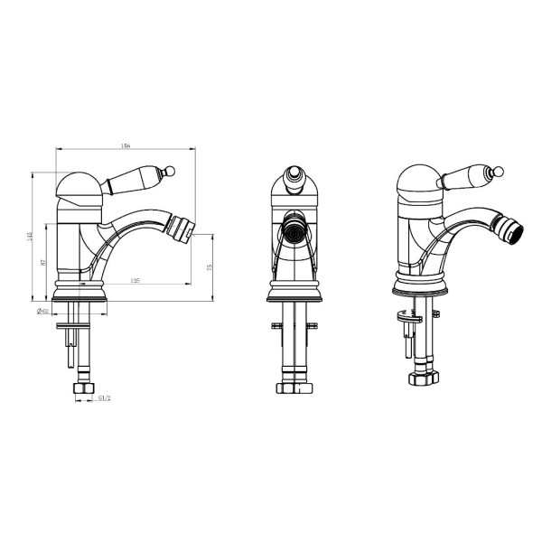 Смеситель для биде Boheme Medici бронзовый (306) Смеситель для биде Boheme Medici бронзовый (306)