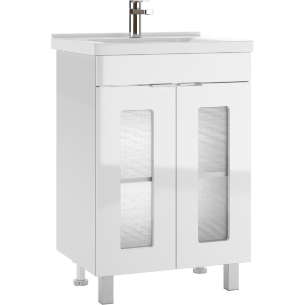 Тумба напольная Миранда 60 Кристалл без ящика Айсберг Домино (DA1801T)