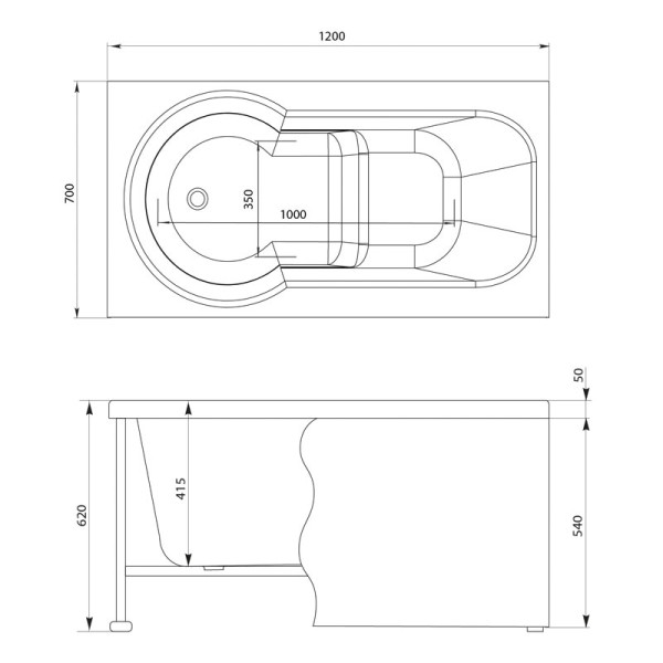 Экран фронтальный для ванны Aquanet Largo 120