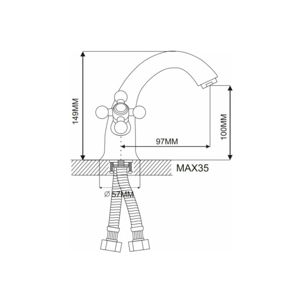 Смеситель для раковины Maxonor (MN1019-4)