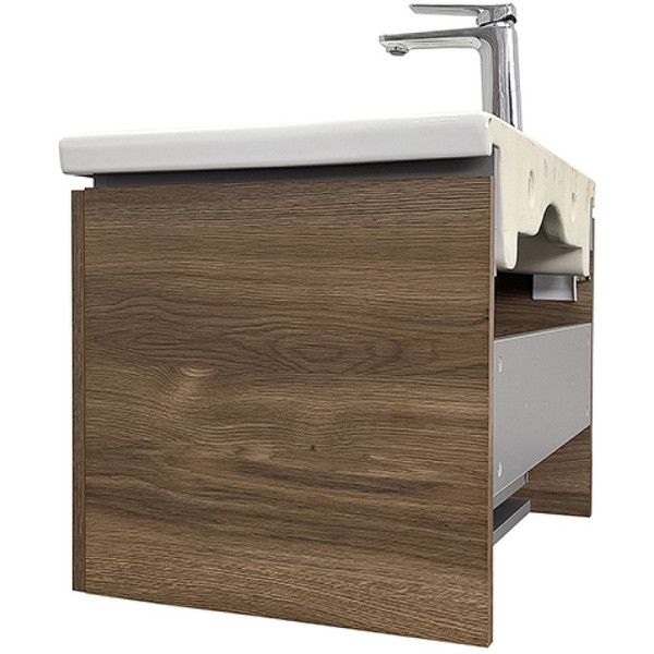 Тумба подвесная с раковиной Comforty Томари 700x450x480 дуб темно-коричневый (00-00001279)