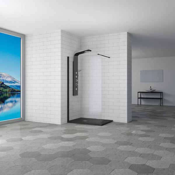 Душевая перегородка RGW WA-002 B 1200*1950 стекло прозрачное, профиль черный (35100212-14)