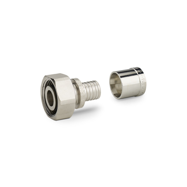 Муфта евроконус с накидной гайкой Varmega 16x2.0 - 3/4"EK в комплекте с гильзой (VM51750) Муфта евроконус с накидной гайкой Varmega 16x2.0 - 3/4"EK в комплекте с гильзой (VM51750)