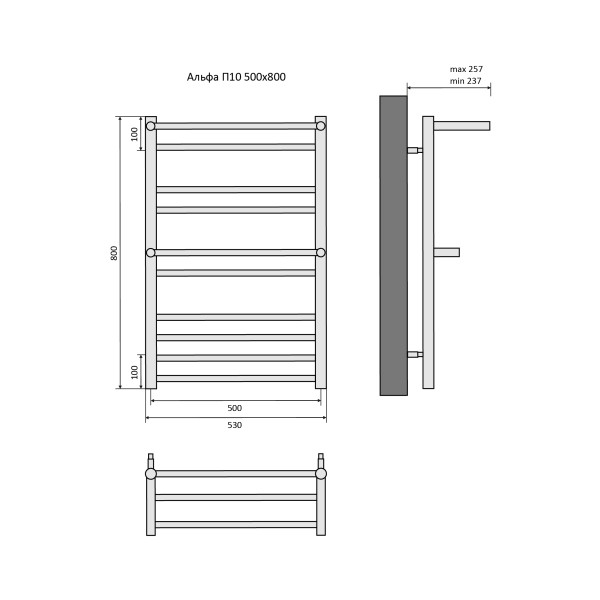 Полотенцесушитель водяной Aquatek Альфа 50х80 П10 хром (AQ RRP1080CH) Полотенцесушитель водяной Aquatek Альфа 50х80 П10 хром (AQ RRP1080CH)