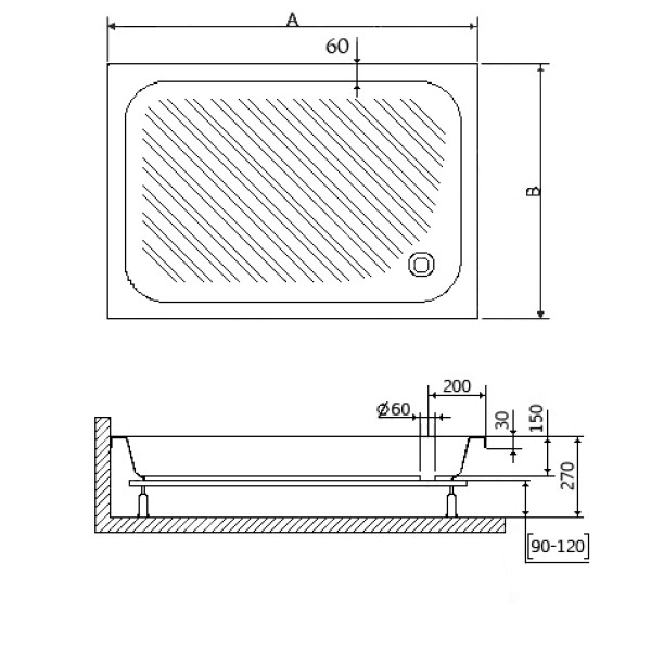 Душевой поддон RGW B/CL-S 90x100 белый (16180290-51) Душевой поддон RGW B/CL-S 90x100 белый (16180290-51)