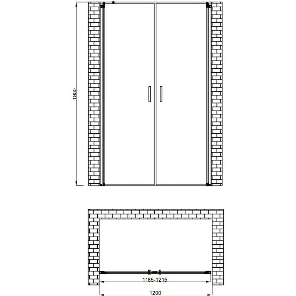 Душевая дверь Berges Legos LS-3 120x195 стекло прозрачное, профиль хром (62027) Душевая дверь Berges Legos LS-3 120x195 стекло прозрачное, профиль хром (62027)
