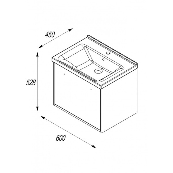 Тумба подвесная Aquaton Мерида 582x429x478 белый (1.A232.4.01M.F01.0) Тумба подвесная Aquaton Мерида 582x429x478 белый (1.A232.4.01M.F01.0)