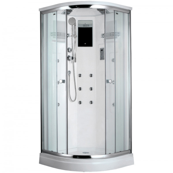Душевая кабина с гидромассажем Timo T-7709 90x90x225 стекло прозрачное, профиль хром (T-7709) Душевая кабина с гидромассажем Timo T-7709 90x90x225 стекло прозрачное, профиль хром (T-7709)