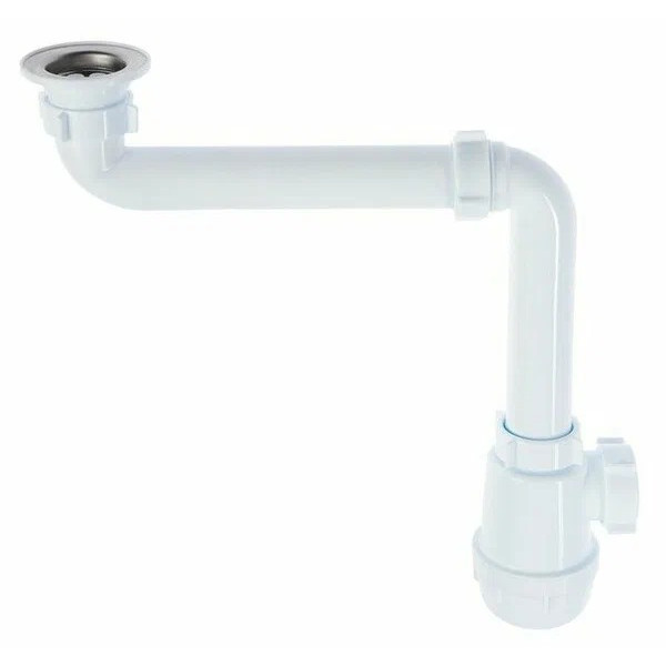 Сифон 40 мм. бутылочный АНИ "Грот" с выпуском 1 1/2"*70 мм. (смещенный) АНИ пласт (A5000)