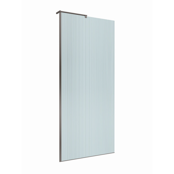 Душевое ограждение BelBagno Uno 90x200 стекло рифленое, профиль оружейная сталь матовая (UNO-L-1-TB-90-FL-GM)