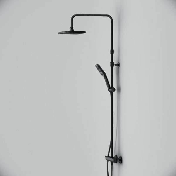 Душевая система AM.PM Func см-ль с ТМС, душ.штанга, верхн. душ квадр., ручн.душ, черный (F078F422)