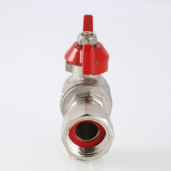 Кран угловой 3/4"х3/4" ВН шаровый с накидной гайкой Valtec (красная бабочка) VT.267.N.0505