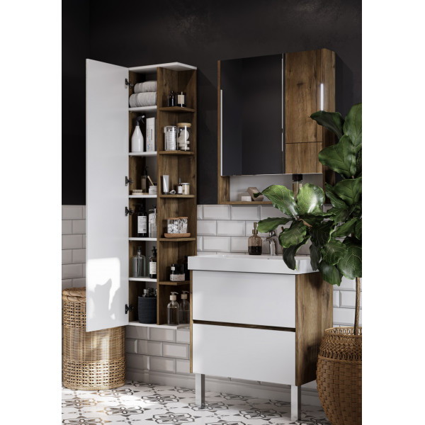 Пенал подвесной Aquaton Сканди 400x230x1600 белый, дуб рустикальный (1.A253.4.03S.DZ9.0) Пенал подвесной Aquaton Сканди 400x230x1600 белый, дуб рустикальный (1.A253.4.03S.DZ9.0)