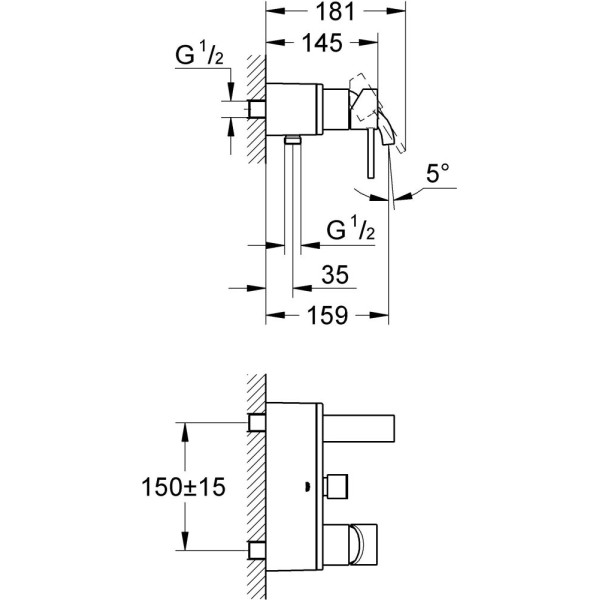 Смеситель для ванны и душа Grohe Allure (32826000)