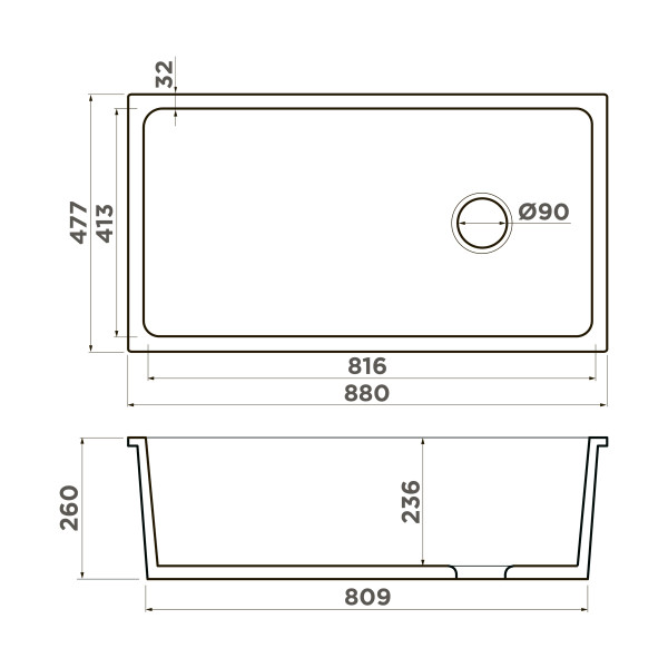 Мойка для кухни врезная Omoikiri Tokara 88-U/I-WH Glossy Natceramic/белый глянцевый (4993867)