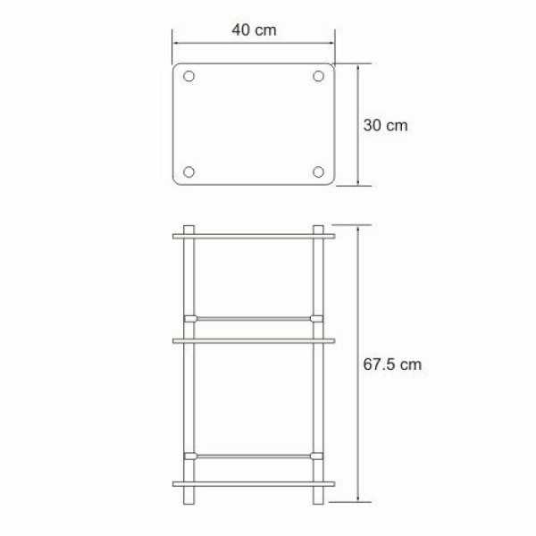 Полка напольная тройная WasserKraft хром (K-4033)