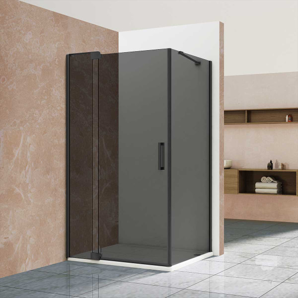 Душевой уголок Vincea Extra VSR-1E 900/1000х900х2000 стекло тонированное, профиль черный (VSR-1E901090CGB)