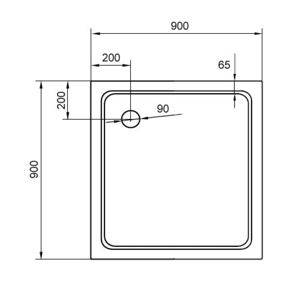 Душевой поддон Cezares SMC 90х90 (TRAY-M-A-90-35-W)