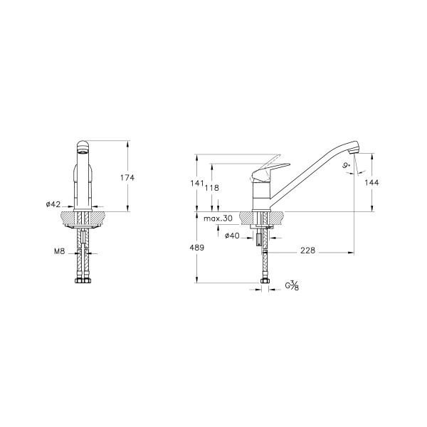 Смеситель для кухни Vitra Flow Round хром (A43429EXP)