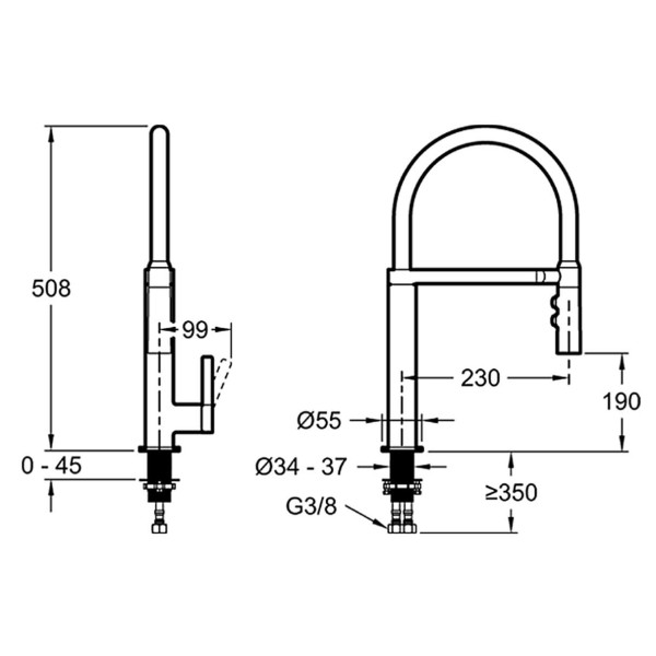 Смеситель для кухни Jacob Delafon Raphael Хром (E23311-CP) Смеситель для кухни Jacob Delafon Raphael Хром (E23311-CP)