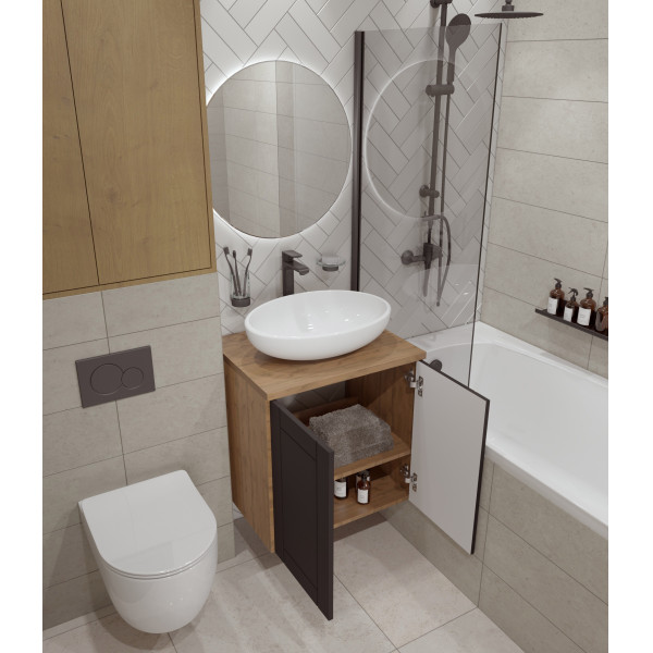 Тумба подвесная 1Marka 800x480x601,5 (дуб вотан) (Ц0000031351)