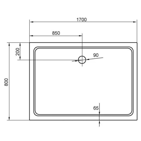 Душевой поддон Cezares SMC 170х80 (TRAY-M-AH-170/80-35-W)