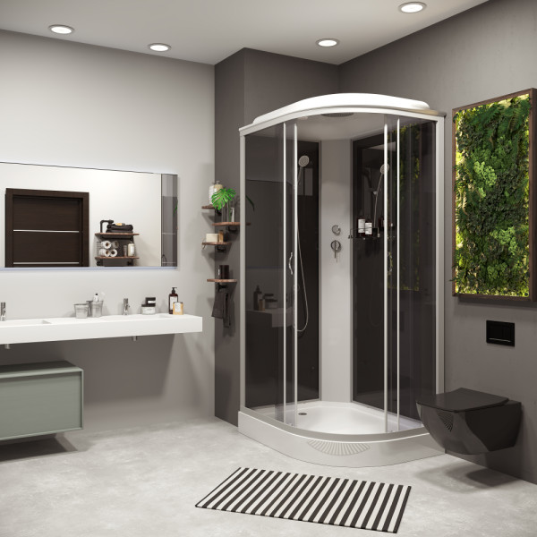 Душевая кабина Classic 80x120 стекло тонированное, профиль хром матовый (NG-3512-14L) Душевая кабина Classic 80x120 стекло тонированное, профиль хром матовый (NG-3512-14L)