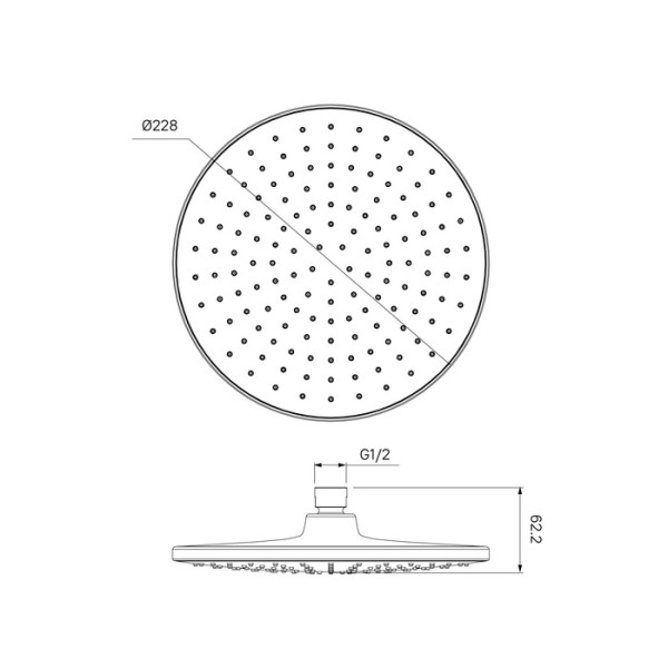 Душ верхний Iddis Optima Home 228 мм черный (OPH22CRi64)