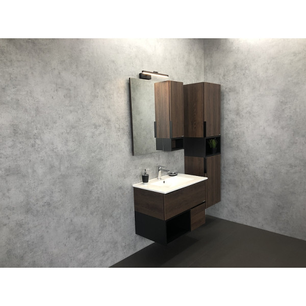 Шкаф зеркальный Comforty Франкфурт 750x160x800 дуб шоколадно-коричневый (00004151044)