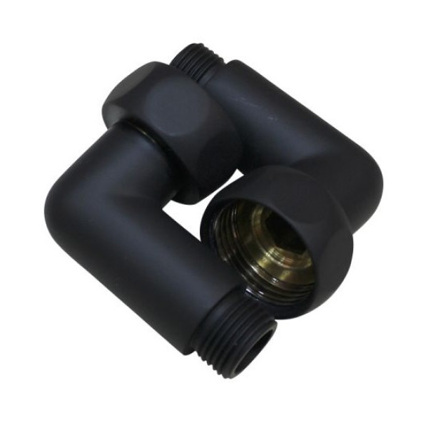 Уголок для полотенцесушителя Melodia 1"x1/2" в/н черный матовый (MKP21022Cbk)