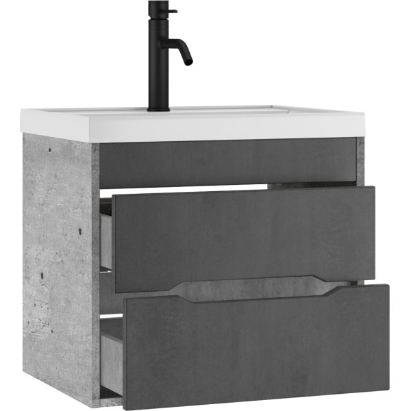 Тумба подвесная под умывальник Bazis 60 Loft В2 Бетон Домино (DL5601T)
