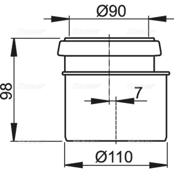 Переход AlcaPlast 110/90 для инсталляции (M907)