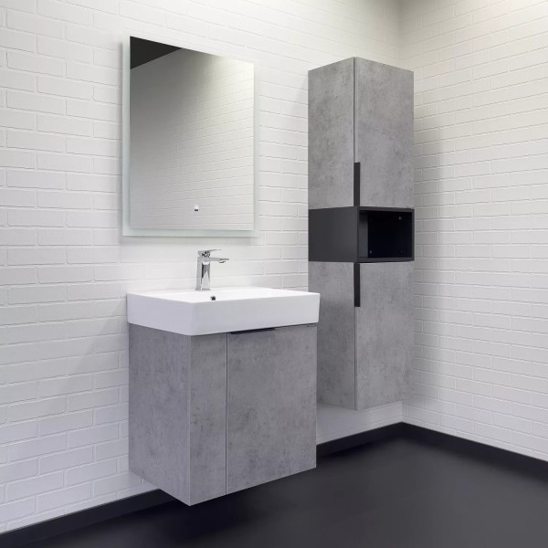 Тумба подвесная с раковиной Comforty Асти 600x455x700 дуб светлый (00-00019191)