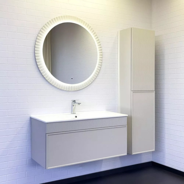 Зеркало Comforty Мадрид 900x30x900 с подсветкой серый шёлк (00-00014159)