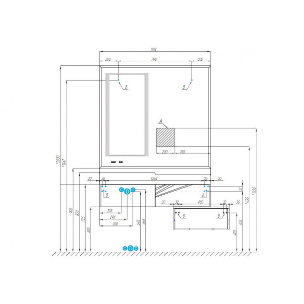 Зеркало Aquaton Сакура 1194x29x1100 серебристый (1.A220.0.02S.KW8.0)