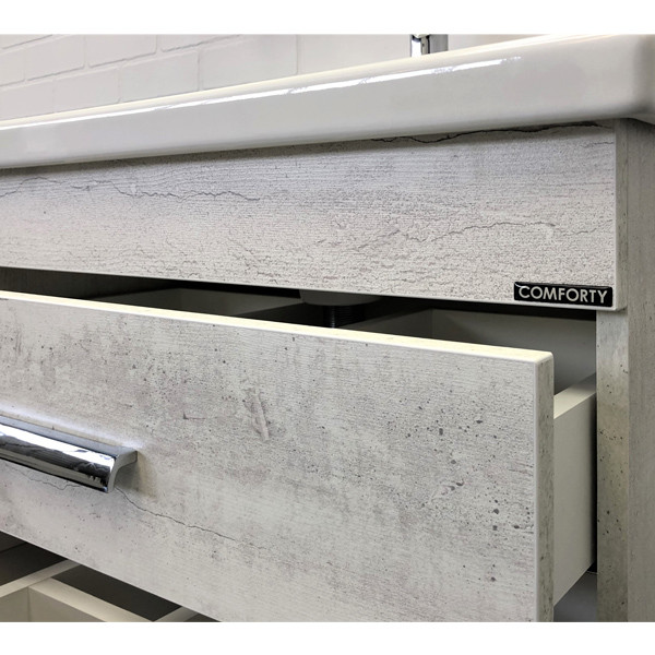 Тумба напольная Comforty Никосия 700x830x450 дуб темный матовый с раковиной (00-00001505)