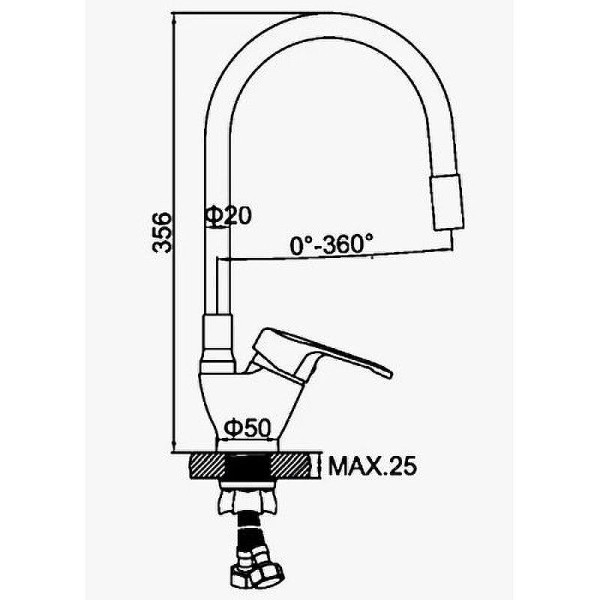Смеситель для кухни Dlin с гибким изливом хром (D150628-2C) Смеситель для кухни Dlin с гибким изливом хром (D150628-2C)