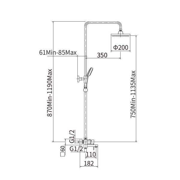 Душевая система Fashun хром (A2446) Душевая система Fashun хром (A2446)
