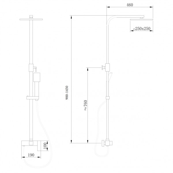 Душевая система Abber Daheim  хром (AF8220L)