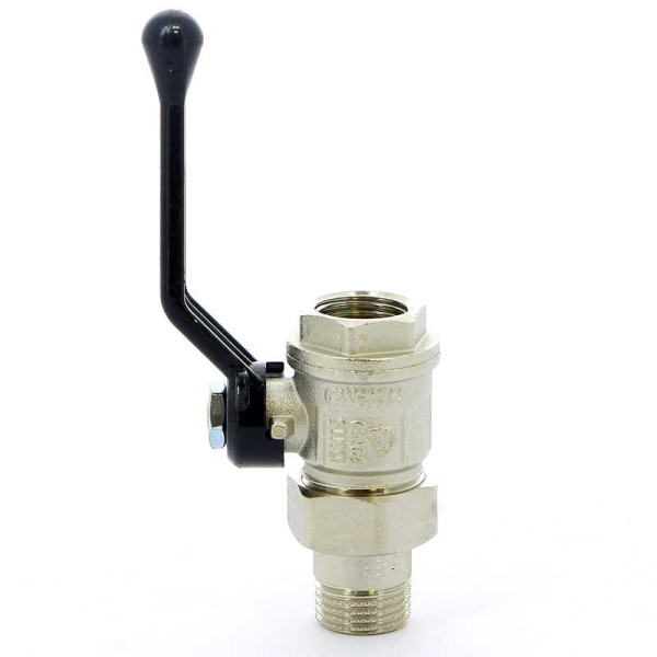 Кран Bugatti 1/2" шаровый со сгоном New Jersey 920 (черная ручка) (09200003)