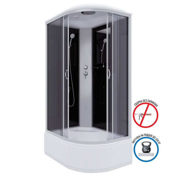 Душевая кабина Classic 80x120 стекло тонированное, профиль хром матовый (NG-2510-14L)