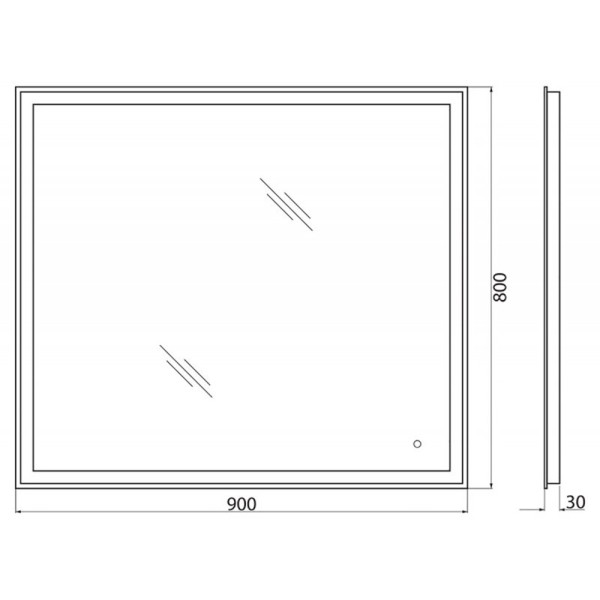 Зеркало с подсветкой BelBagno SPC-GRT 90x80 с подогревом (SPC-GRT-900-800-LED-TCH-WARM)