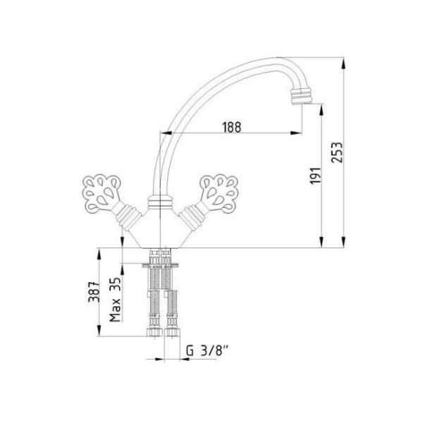 Смеситель для кухни E.C.A. Ottoman бронзовый (102208003EX) Смеситель для кухни E.C.A. Ottoman бронзовый (102208003EX)