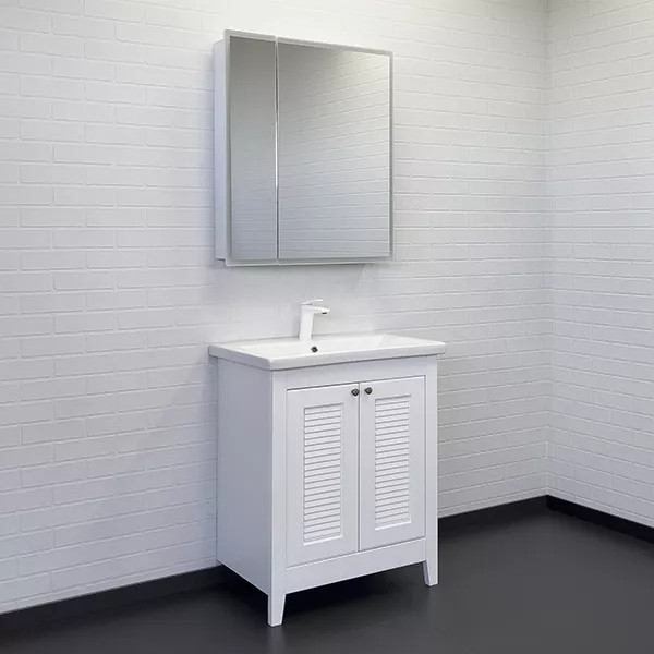 Тумба подвесная с раковиной Comforty Классик 700x450x880 белый матовый (00-00013804)