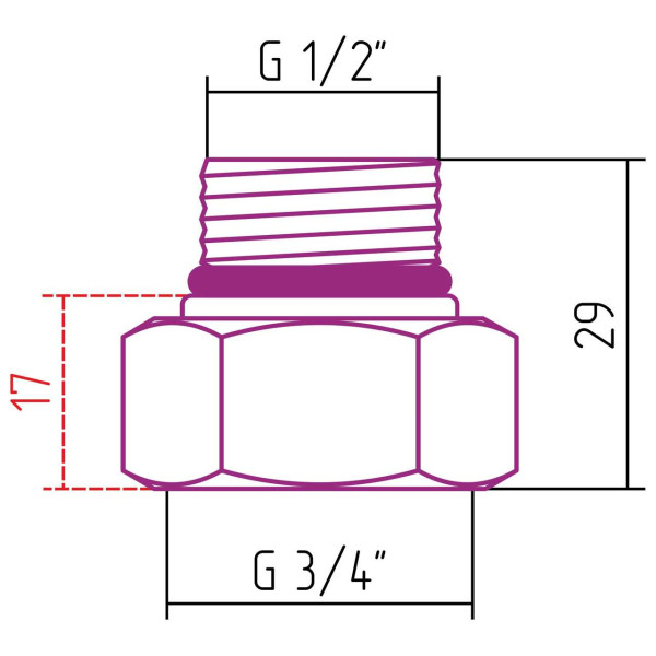 Комплект фитингов Сунержа стилье прямой 3/4"x1/2"Н 2 шт. (02100-3412)